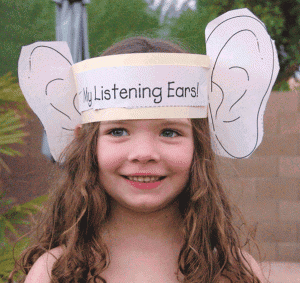 Little Girl with Listening Ears Hat