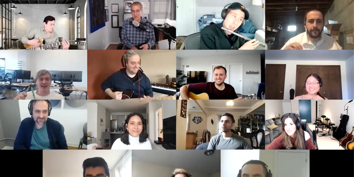 Remote employees team building on Zoom