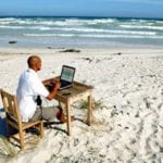 a remote team member working alone