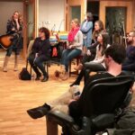 team building in a recording studio